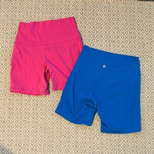 Lululemon pink biker shorts